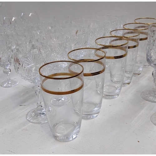 417 - A mixed lot to include a collection of crystal cut glassware to include brandy glasses, sherry glass... 