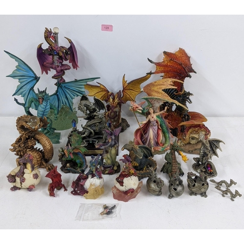 128 - Models of Dragons and fantasy creatures to include a purple limited edition Trigador worked around a... 