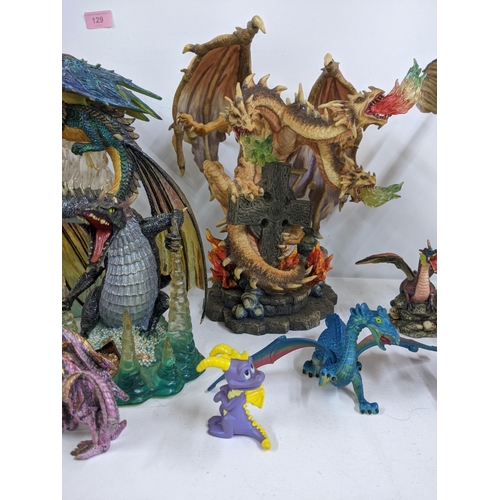 129 - Models of Dragons and fantasy creatures to include a Redamay - The Ice Monster limited edition 1268/... 