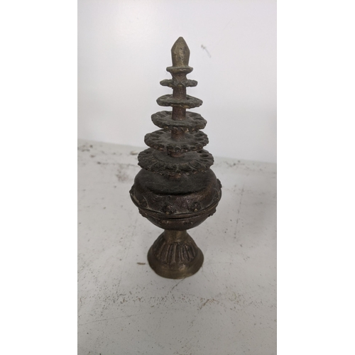 404 - A mixed lot to include an Indian iron hand crafted wall hanging oil lamp decorated with elephants an... 