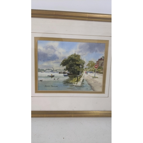 430 - Two Denis Pannett watercolour paintings to include 'Strand on the Green' 34cm x 29cm, and 'Chiswick ... 