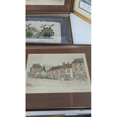 431 - Mixed prints to include four limited edition Elizabeth Chambers examples depicting Wokingham, togeth... 