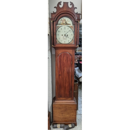 459 - An early 19th century mahogany 8-day longcase clock, the dial signed Dickerson Norwich' 225cm h x 47... 