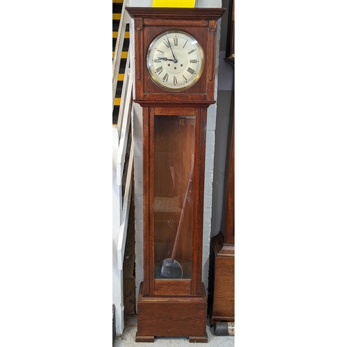 460 - An early 20th century oak 8-day longcase clock, striking on eight gongs Location: FOYER
If there is ... 