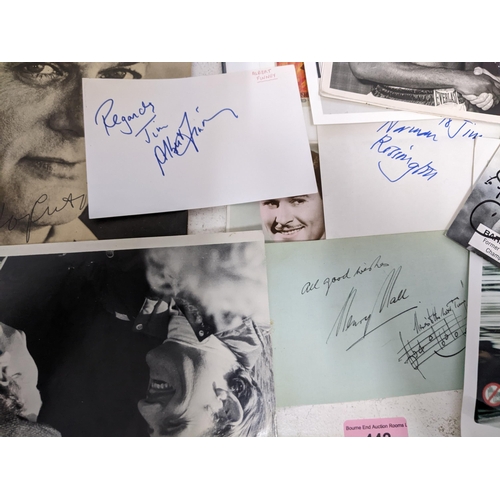 442 - Sporting and film autographed memorabilia to include Boxing, and James Bond to include signed photos... 