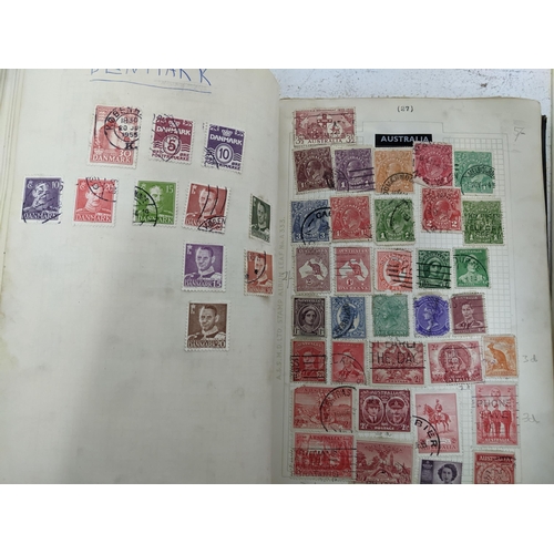 443 - Three stamp albums containing stamps from around the world to include British stamps, various Penny ... 