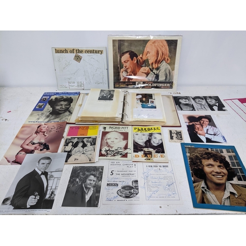 447 - A lot of film and theatre memorabilia to include an album of photographs and ephemera, including Jam... 