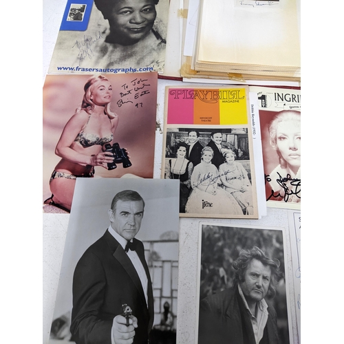 447 - A lot of film and theatre memorabilia to include an album of photographs and ephemera, including Jam... 