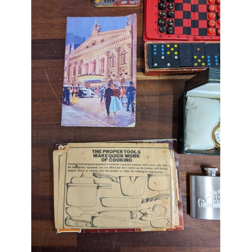 463 - A mixed lot to include watches, travelling chess sets, a 1960s London Palladium programme and other ... 