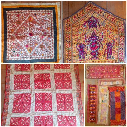 116 - A quantity of mainly mid 20th Century Indian hand embroidered textiles and clothing segments to incl... 