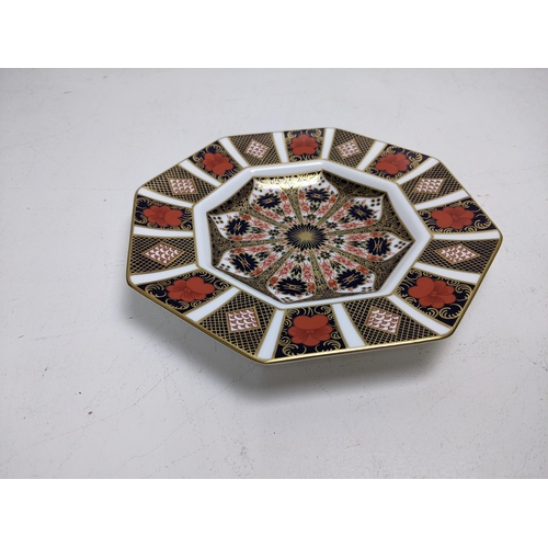 94 - A Royal Crown Derby china octagonal plate, in the Old Imari pattern, 22.5cm 

Location:6.3
If there ... 