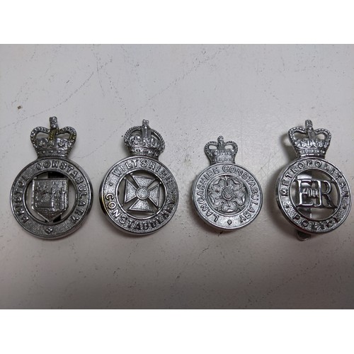 153 - Six original Police metal badges to include Wiltshire, Newcastle Upon Tyne, Bristol Metropolitan Pol... 