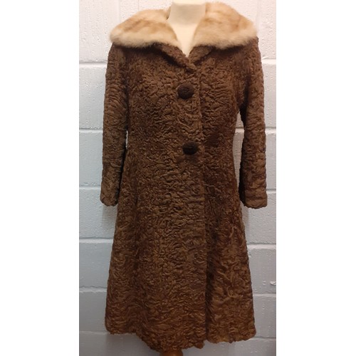 85 - A group of vintage fur clothing comprising a 1940's H.Smith blonde Persian lamb jacket with brown fa... 