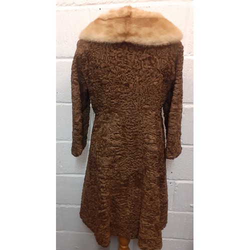 85 - A group of vintage fur clothing comprising a 1940's H.Smith blonde Persian lamb jacket with brown fa... 