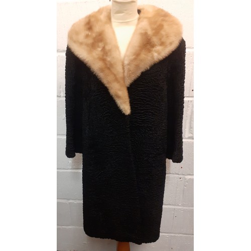 85 - A group of vintage fur clothing comprising a 1940's H.Smith blonde Persian lamb jacket with brown fa... 