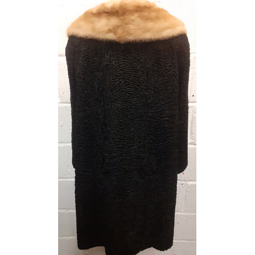 85 - A group of vintage fur clothing comprising a 1940's H.Smith blonde Persian lamb jacket with brown fa... 