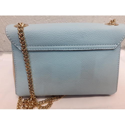 23 - Marccain- An unused pale blue and grey leather occasional shoulder bag having gold tone hardware and... 