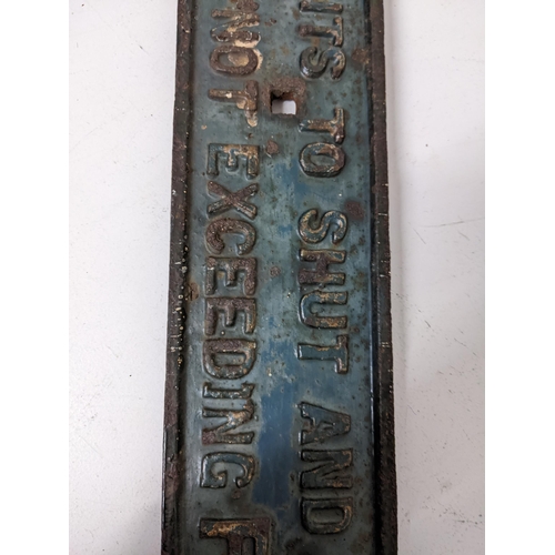 155 - A late 19th/20th century Great Northern Railway blue painted cast iron sign 