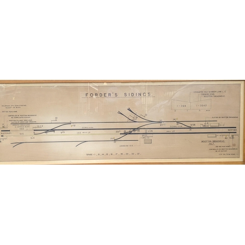 61 - An early/mid 20th century signal box diagram for a Forder's Sidings near Bletchley Bedfordshire, fra... 