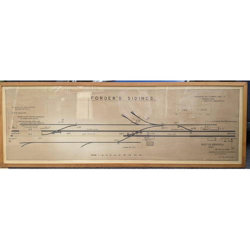 61 - An early/mid 20th century signal box diagram for a Forder's Sidings near Bletchley Bedfordshire, fra... 