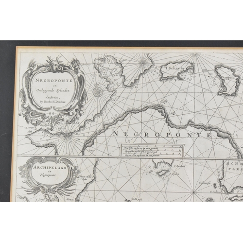 107 - Hendrick Doncker (Dutch 1626-1699) - A map of the Islands of Greece, entitled 'Negroponte en Omlegge... 