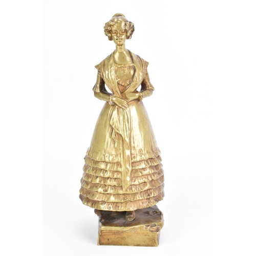 110 - Ferdinand Doblinger (1872 - 1935) An early 20th century bronze figure of a Biedermeier lady, indisti... 