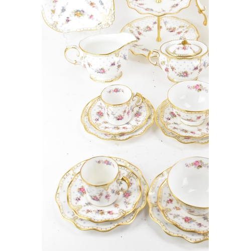 123 - A Royal Crown Derby Antoinette pattern tea and coffee service to include a hot water pot, tea pot, c... 