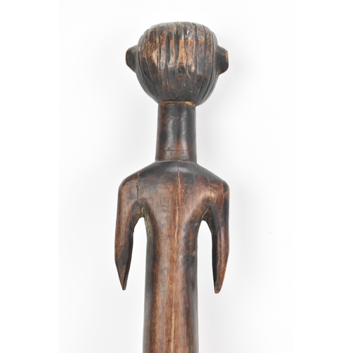 124 - Ethnographic Tribal Art - An African tribal carving of a female fertility figure, of standing form a... 