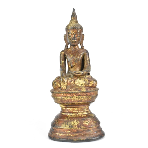 A 18th/19th Century Bronze Buddha, modelled seated in varada mudra on a lotus throne, 19cm x 8.5cm wide
If there is no location report shown, please request