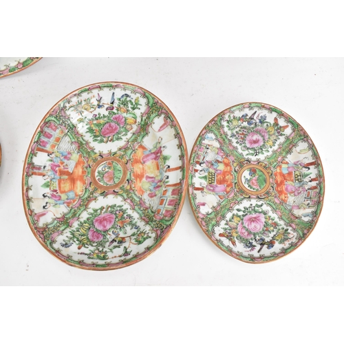 62 - A set of five Chinese Republic period Canton famille rose meat platters, early 20th century, in poly... 