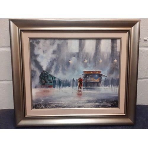 90 - Jeff Rowland - limited edition print no.26/150 'Meet Me at Harry's', oil on canvas 17.5