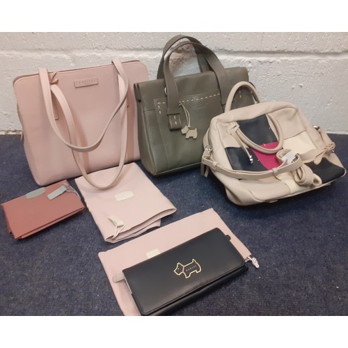 29 - Radley- Three leather bags in various colours and designs, hardly used, together with an un-used bla... 