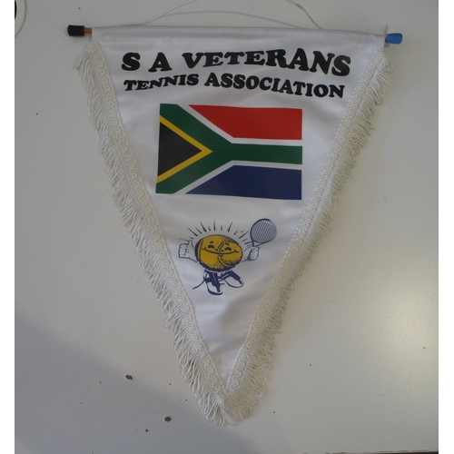 275 - Lawn Tennis memorabilia country pennants include England-Australia-Italy-France-Israel-cloth Patches... 