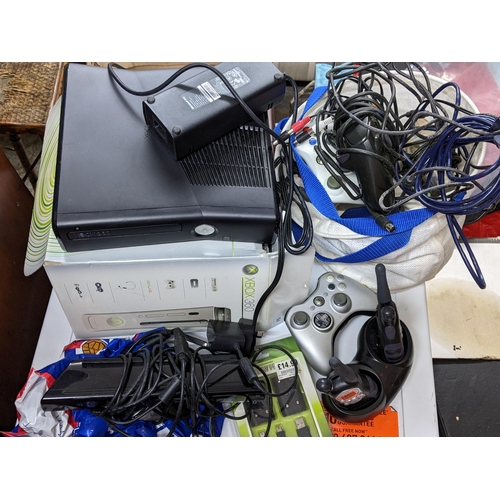 172 - Gaming related items to include XBox in clear plastic casing, XBox 360, games PSP Go, Wii and an X R... 