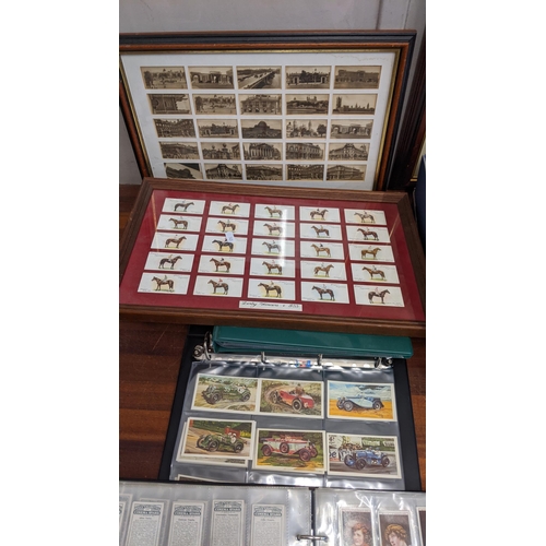 115 - A collection of cigarette cards in frames and albums to include Will's Cinema Stars, Flowering Trees... 