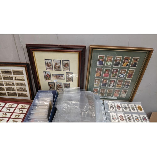 115 - A collection of cigarette cards in frames and albums to include Will's Cinema Stars, Flowering Trees... 