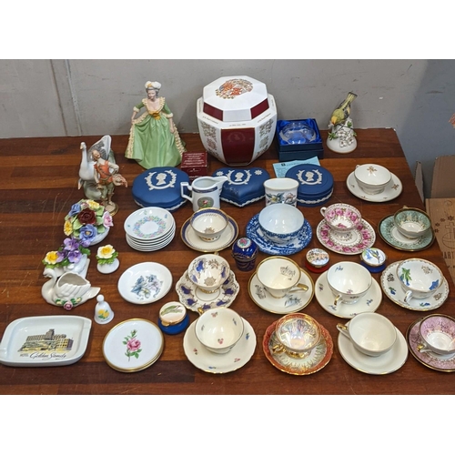 119 - Collectables, ceramics to include Royal Copenhagen group of Geese Aynsley miniature hand painted flo... 