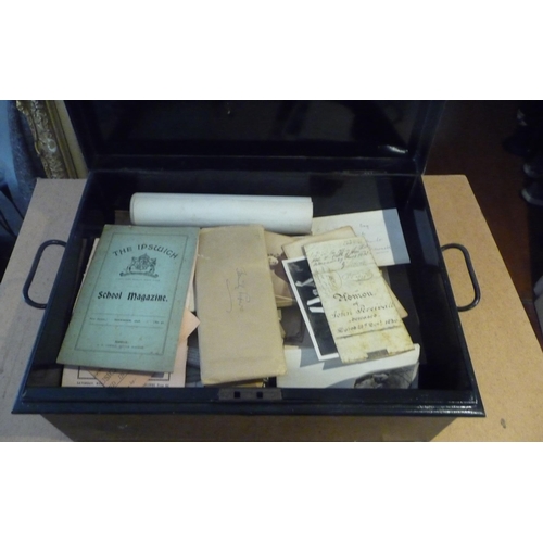 130 - Large deed box containing Ephemera-documents-photographs and letters relating to Two generations of ... 