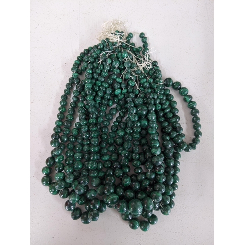 131 - A collection of malachite necklaces consisting of polished beads 889.5g
Location:1.2
If there is no ... 