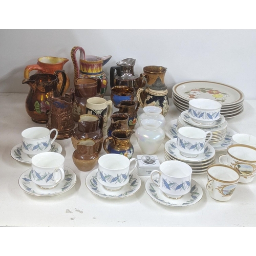 135 - Mixed ceramics and pottery items to include Victorian lustre jug and others, a Royal Standard part t... 