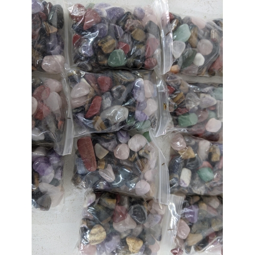 138 - Fifteen bags of semi precious stones to include Tiger Eye, aquamarines and others
Location:3.2
If th... 