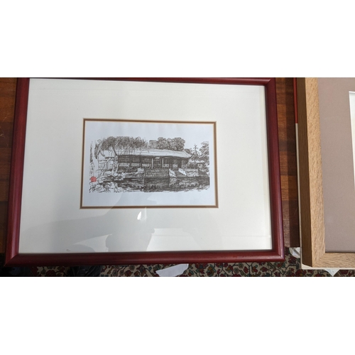 18 - Framed prints and pictures to include A Historic Maps of Persia, Singapore and Turkey, a print of a ... 