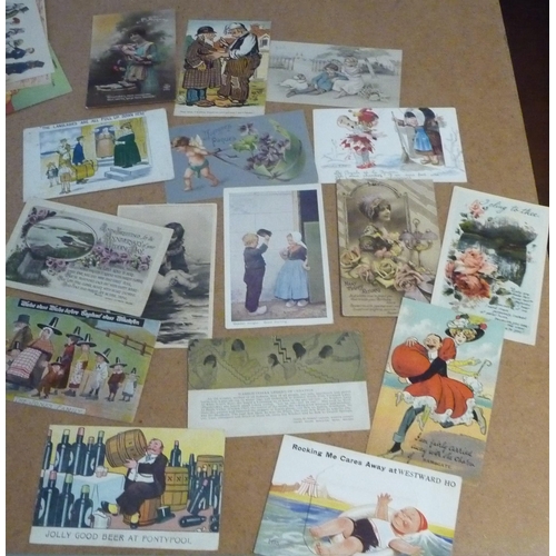 197 - Over 120 postcards includes Edwardian- WW1-1908 Franco British exhibition-seaside-Mabel Lucie Atwell... 