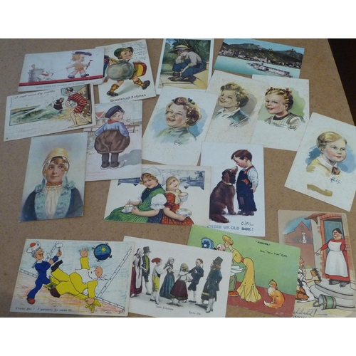 197 - Over 120 postcards includes Edwardian- WW1-1908 Franco British exhibition-seaside-Mabel Lucie Atwell... 