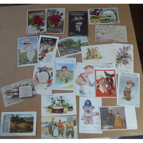 197 - Over 120 postcards includes Edwardian- WW1-1908 Franco British exhibition-seaside-Mabel Lucie Atwell... 