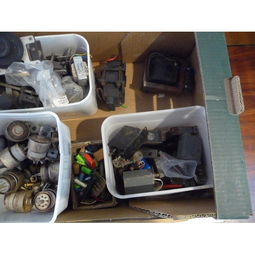 203 - Assorted vintage electronic transformers-cathode ray tubes-projector lamps and vintage bulbs-New Old... 