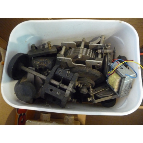 203 - Assorted vintage electronic transformers-cathode ray tubes-projector lamps and vintage bulbs-New Old... 