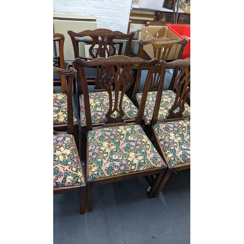 207 - A matched set of George III mahogany Chippendale style pierced splat back dining chairs
Location: RA... 