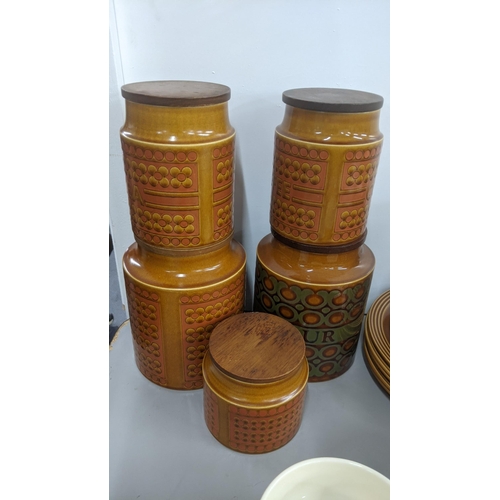 263 - Hornsea Saffron pattern part tea and dinner service together with kitchenware
Location: 9-5
If there... 