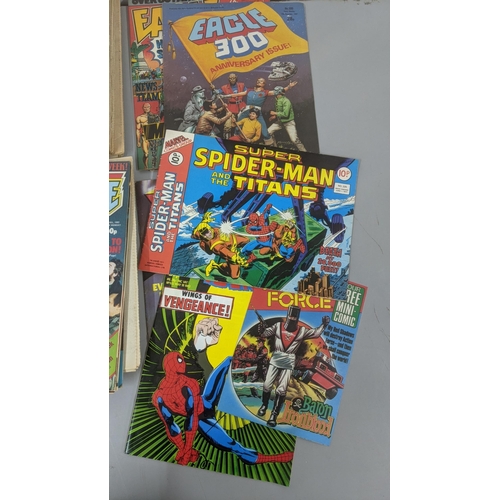 267 - A collection of mainly 1980's comic books to include 1977 Marvel Super Spiderman and the Titans and ... 